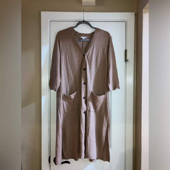 Pure J Jill Organic Cotton and Hemp Button Front Duster Cardigan Size small - Picture 2 of 5